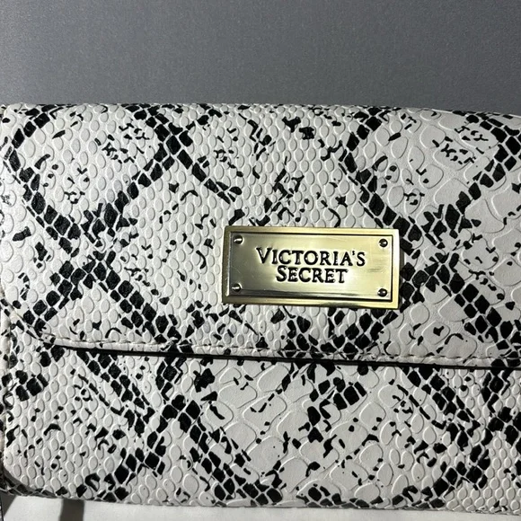 Victoria's Secret Black and White Clutch with Snakeskin Pattern - Picture 2 of 7